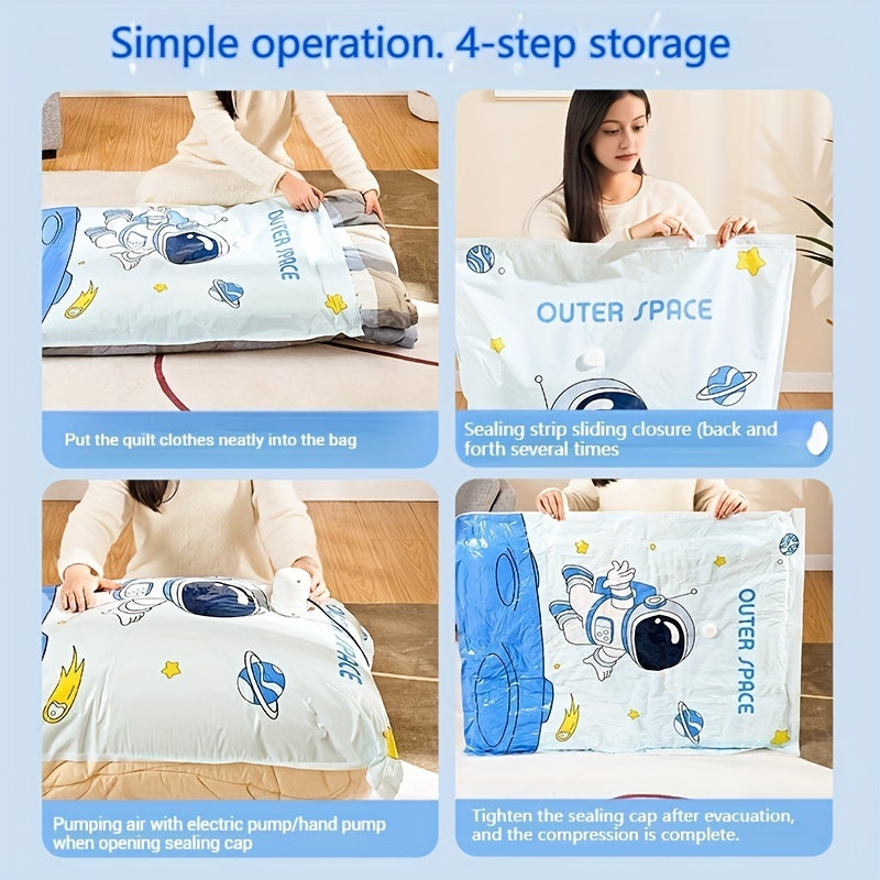 Large Vacuum Compression Storage Bags Set of 4 for Clothing and Bedding Durable Sealed Organizers