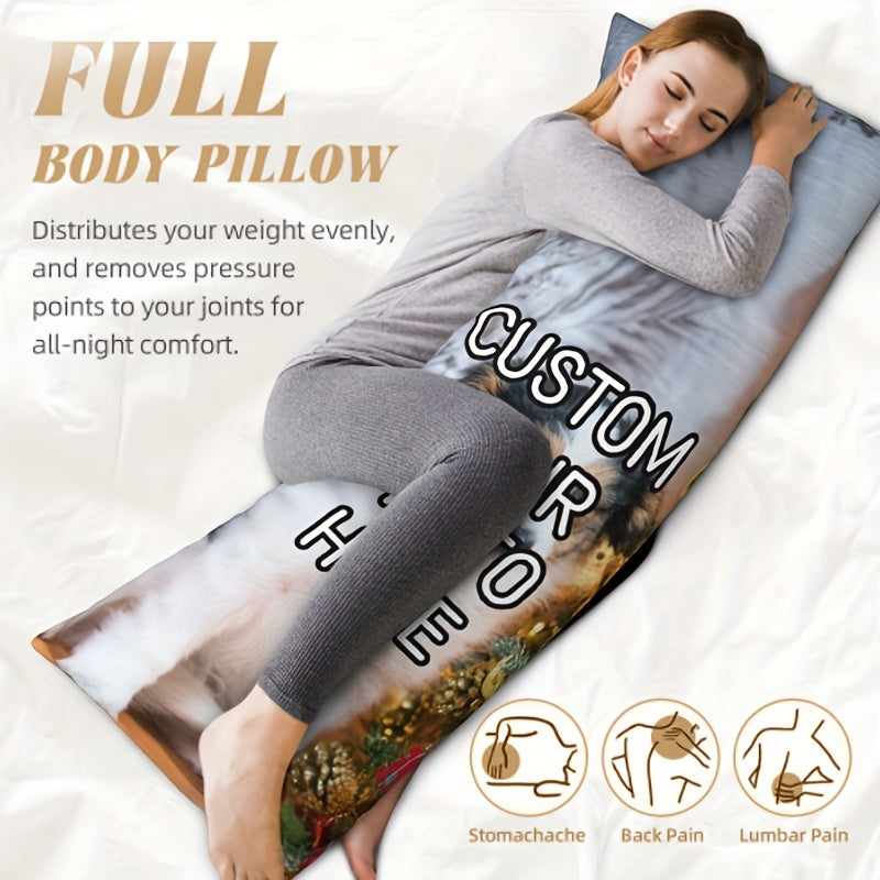 Personalized Plush Photo Pillowcase 50.8x137.16cm Double-Sided Home Decor Gift