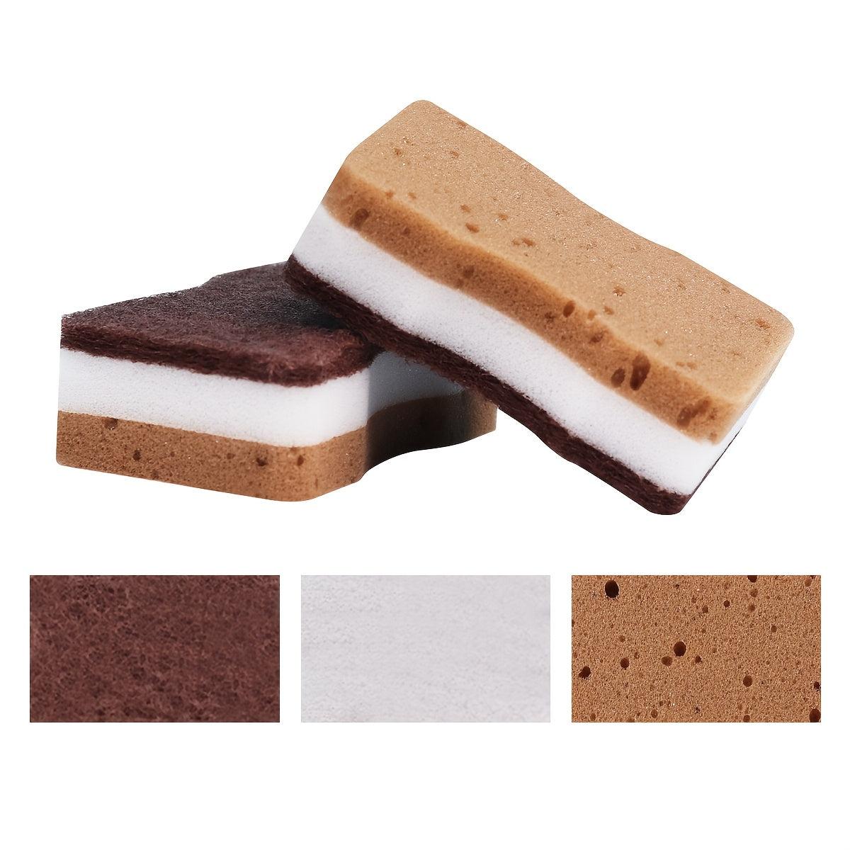 Трехслойные губки для мытья посуды из водорослей в упаковках по 5, 10, 20 или 40 штук. Высококачественные, прочные, нецарапающие кухонные губки, которые обладают высокой впитывающей способностью. Идеально подходят для мытья посуды и протирания, часть из