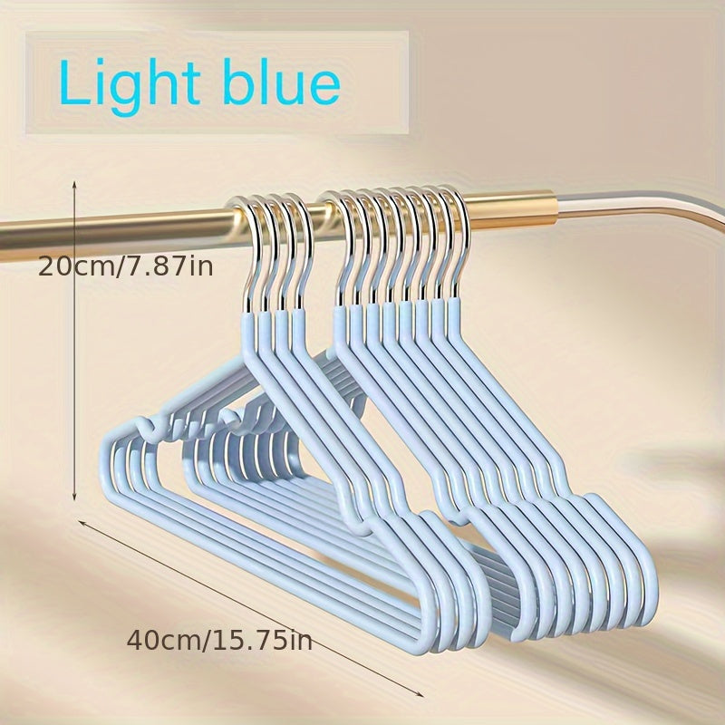Set of 10 Non-Marking Anti-Slip Hangers for Home Use with Gel-Coated Material