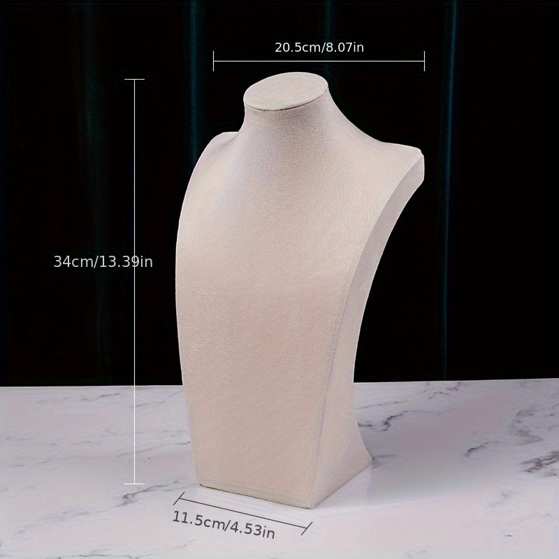 Zargarlik buyumlarini namoyish qilish uchun taqinchoqlar va zanjirlar uchun stand, guruch rangli velvettan tayyorlangan, H-shaklidagi portret modeli