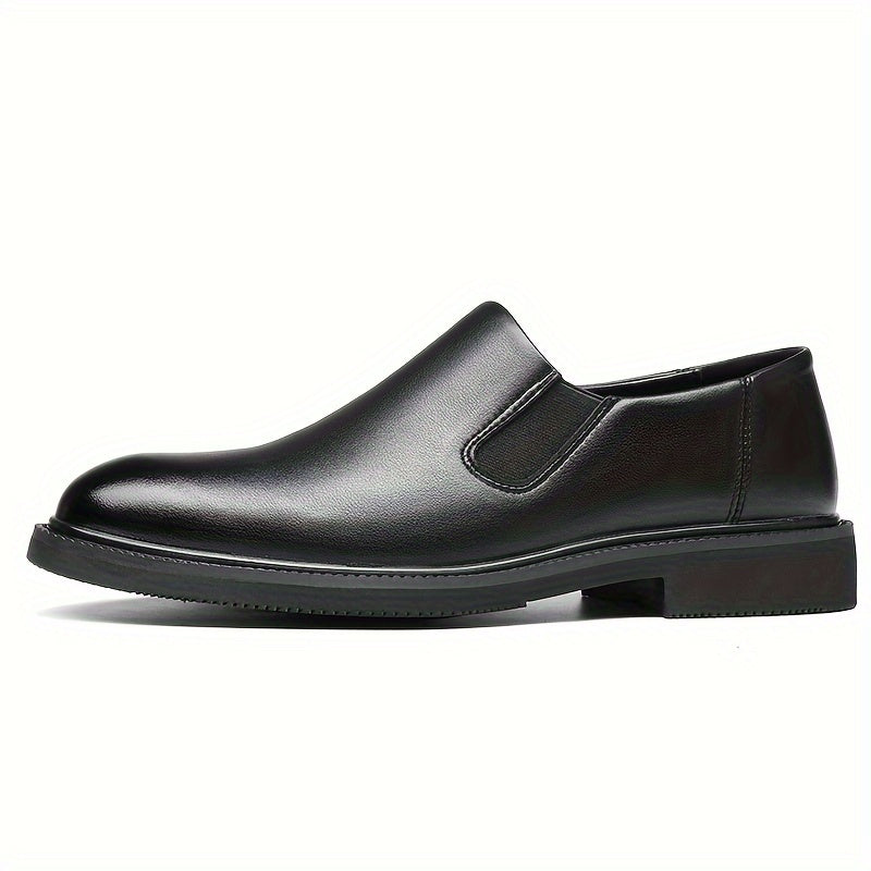 Men's Leather Slip-On Dress Shoes Business Casual Pointed Toe All-Season