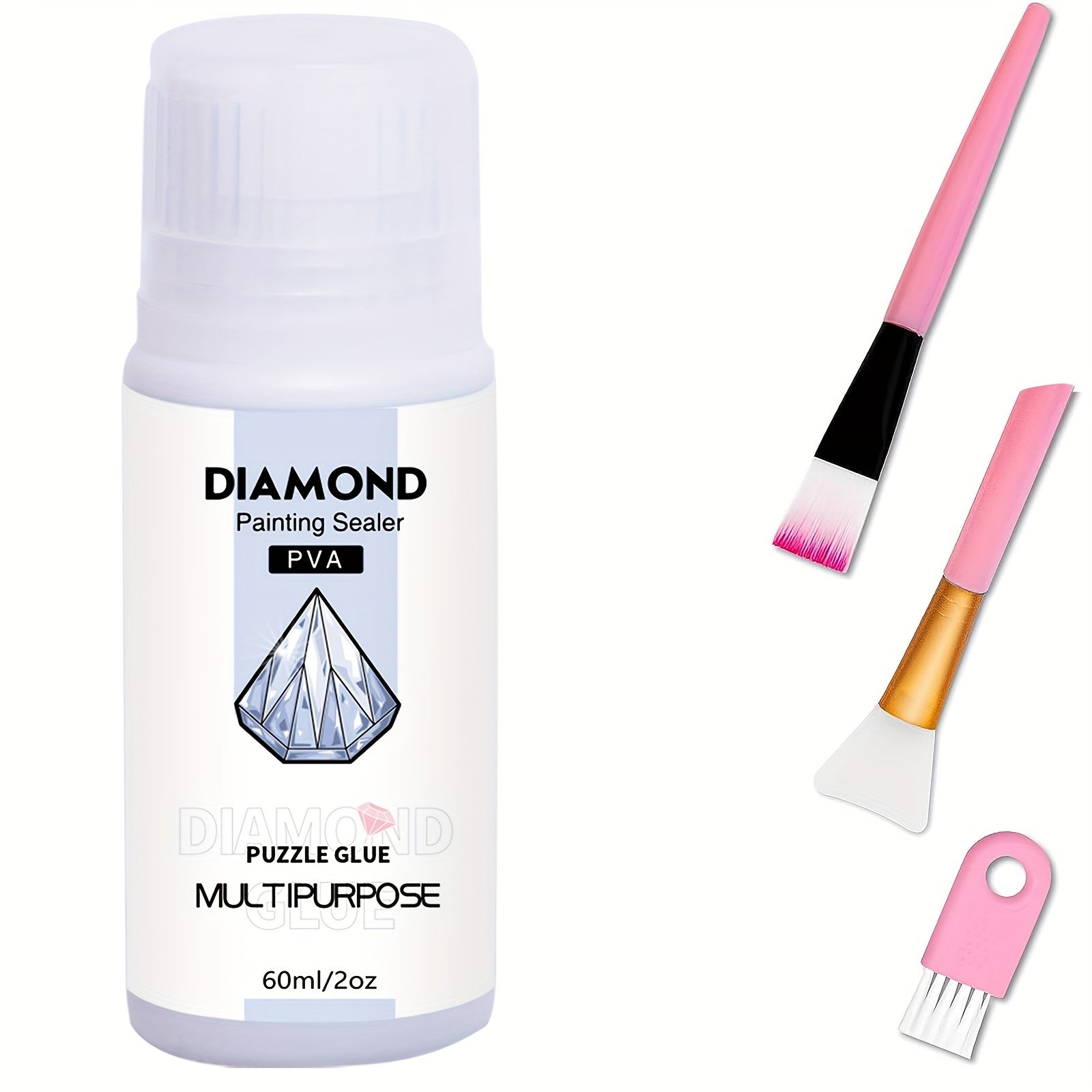 Diamond Painting Sealer with Brushes for Glossy Finish and Durability 60ml 200ml