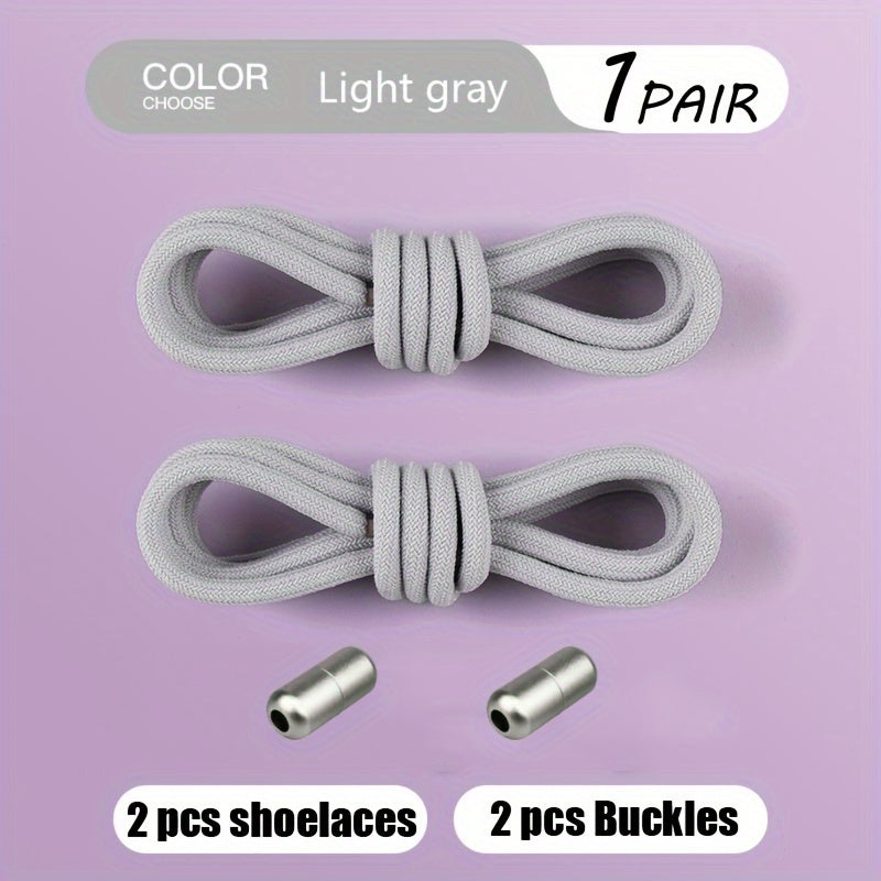 Teenagers Elastic Colorful Shoe Laces with Buckles and No Tie Needed (2 Pairs)