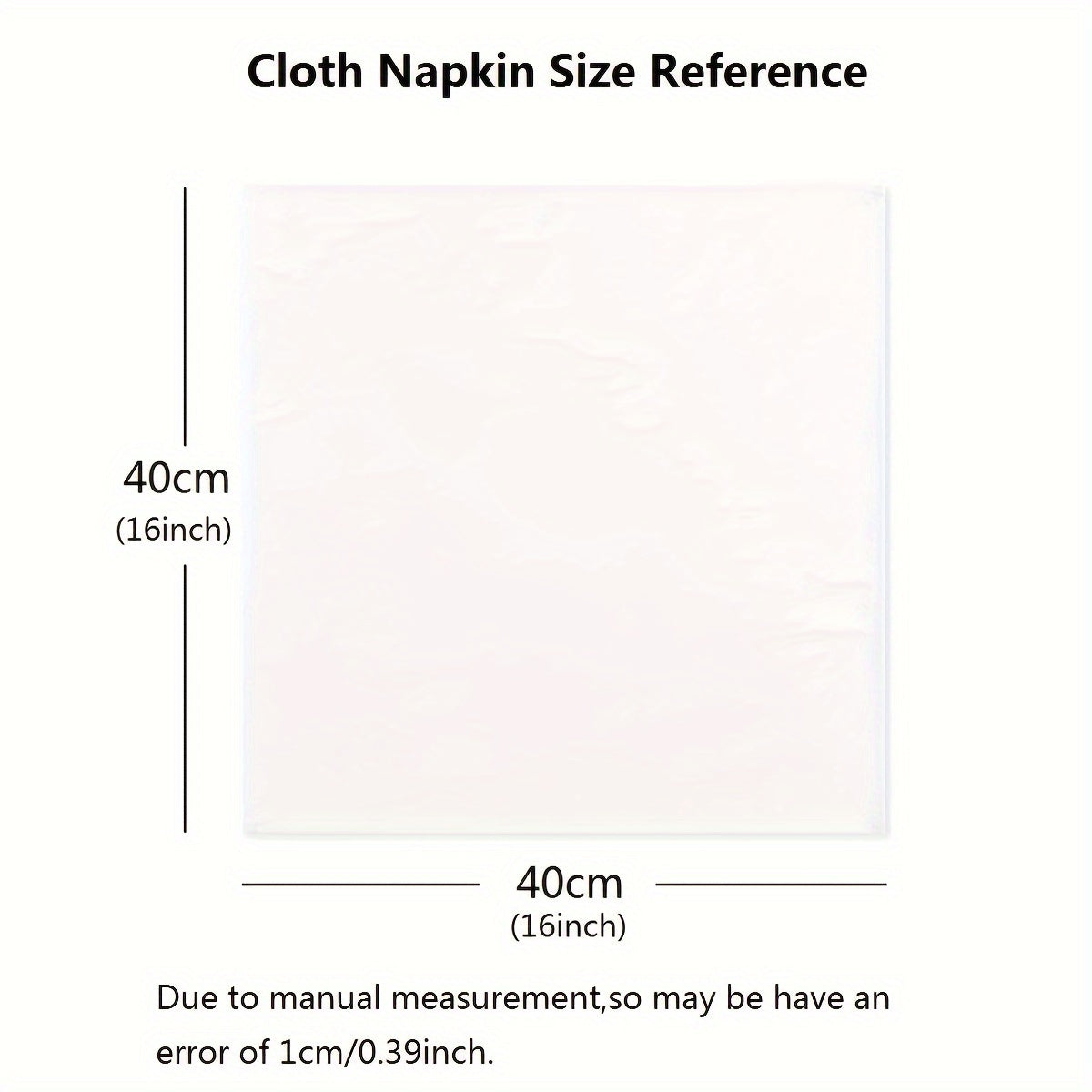 Set of 6 Solid Color Washable Cloth Dinner Napkins 40x40 cm for Parties Weddings