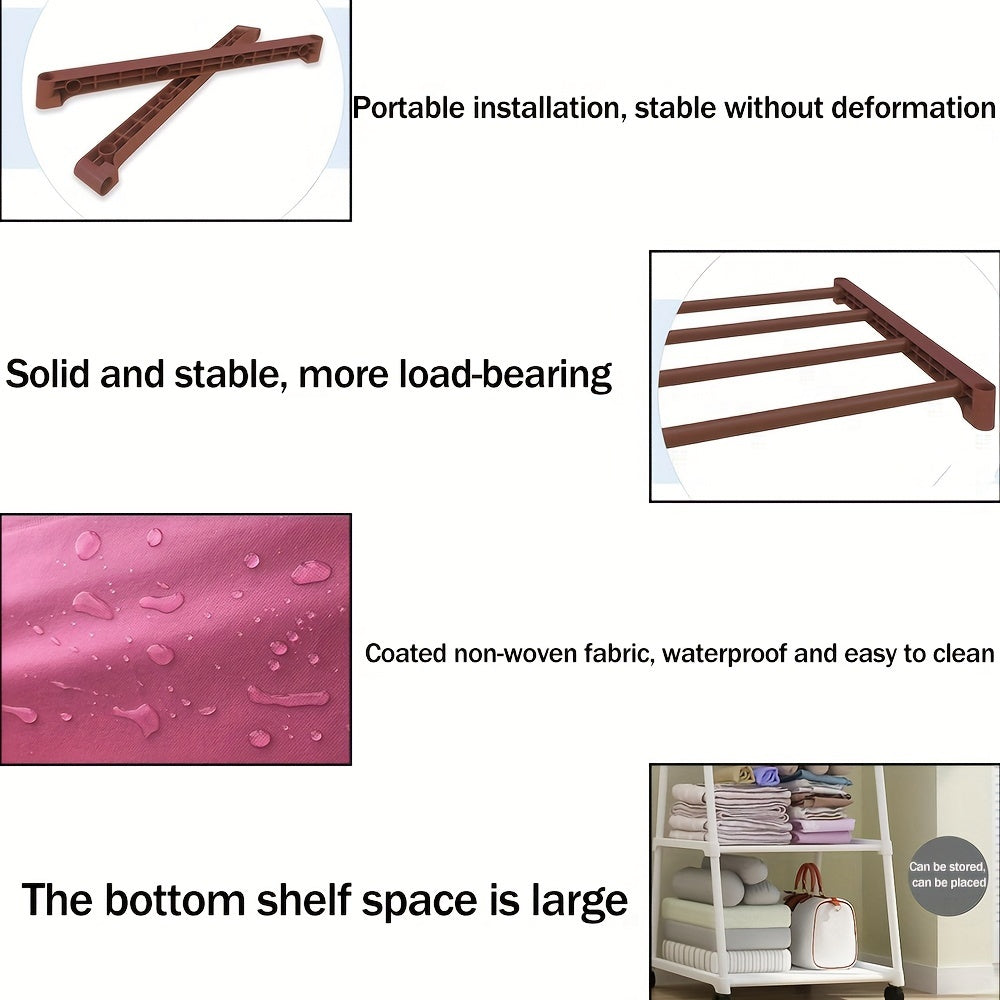 Perchero de metal con ruedas, organizador de varias capas para colgar ropa y abrigos