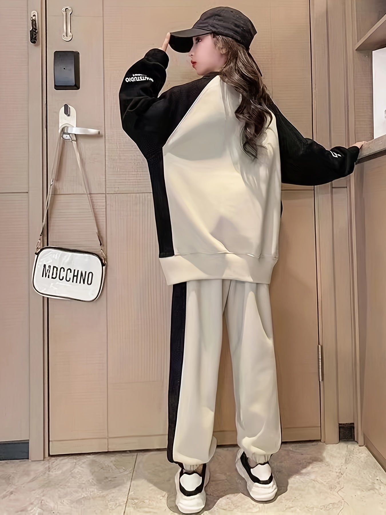 Kids' Cotton Blend 2-Piece Set with Alphabet Pattern, Loose Fit for Boys and Girls