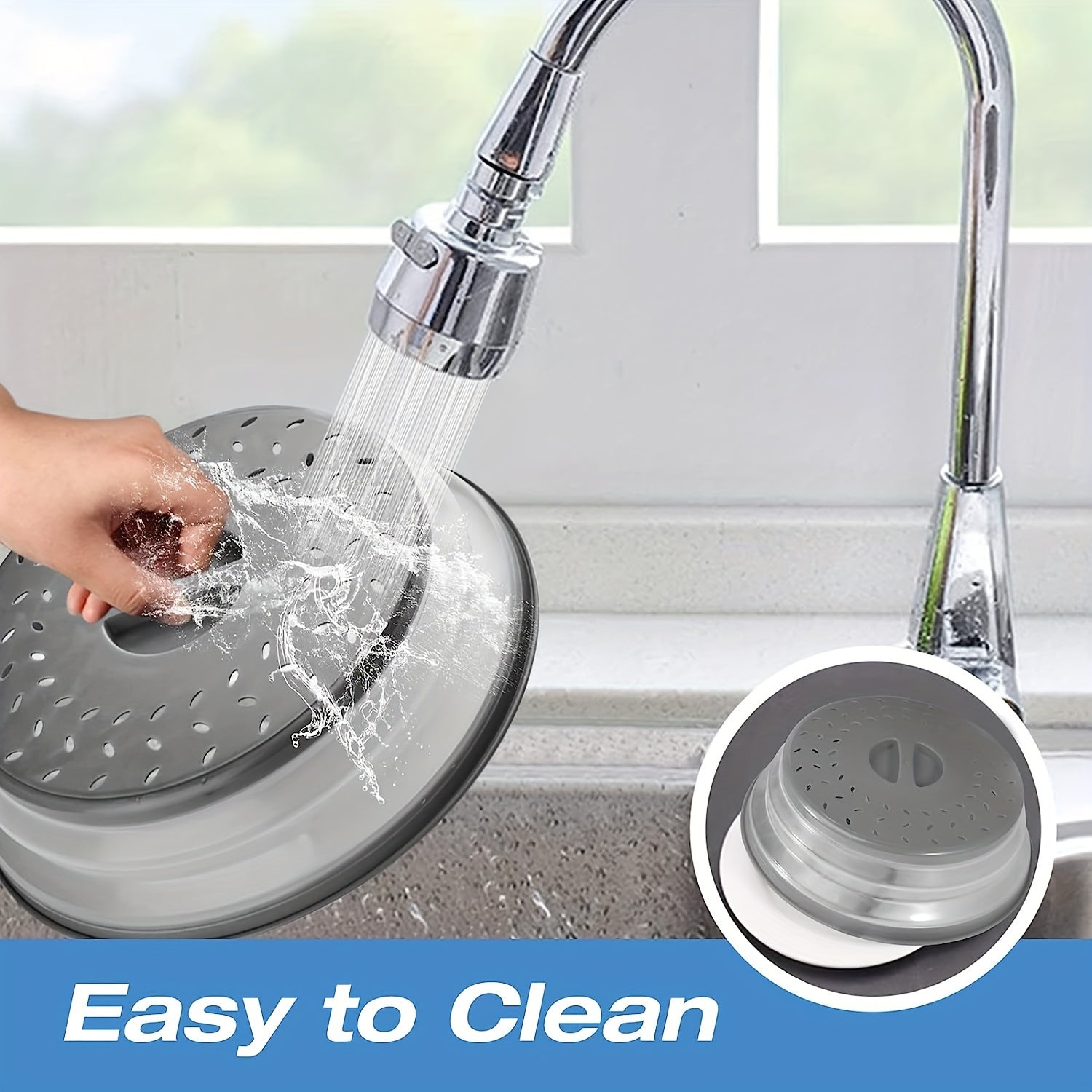 Yopilishi mumkin bo'lgan mikroto'lqinli pech uchun 26.67 sm ventilyatsiya qilingan yopqich bilan xavfsiz pishirish uchun Splatter Guard