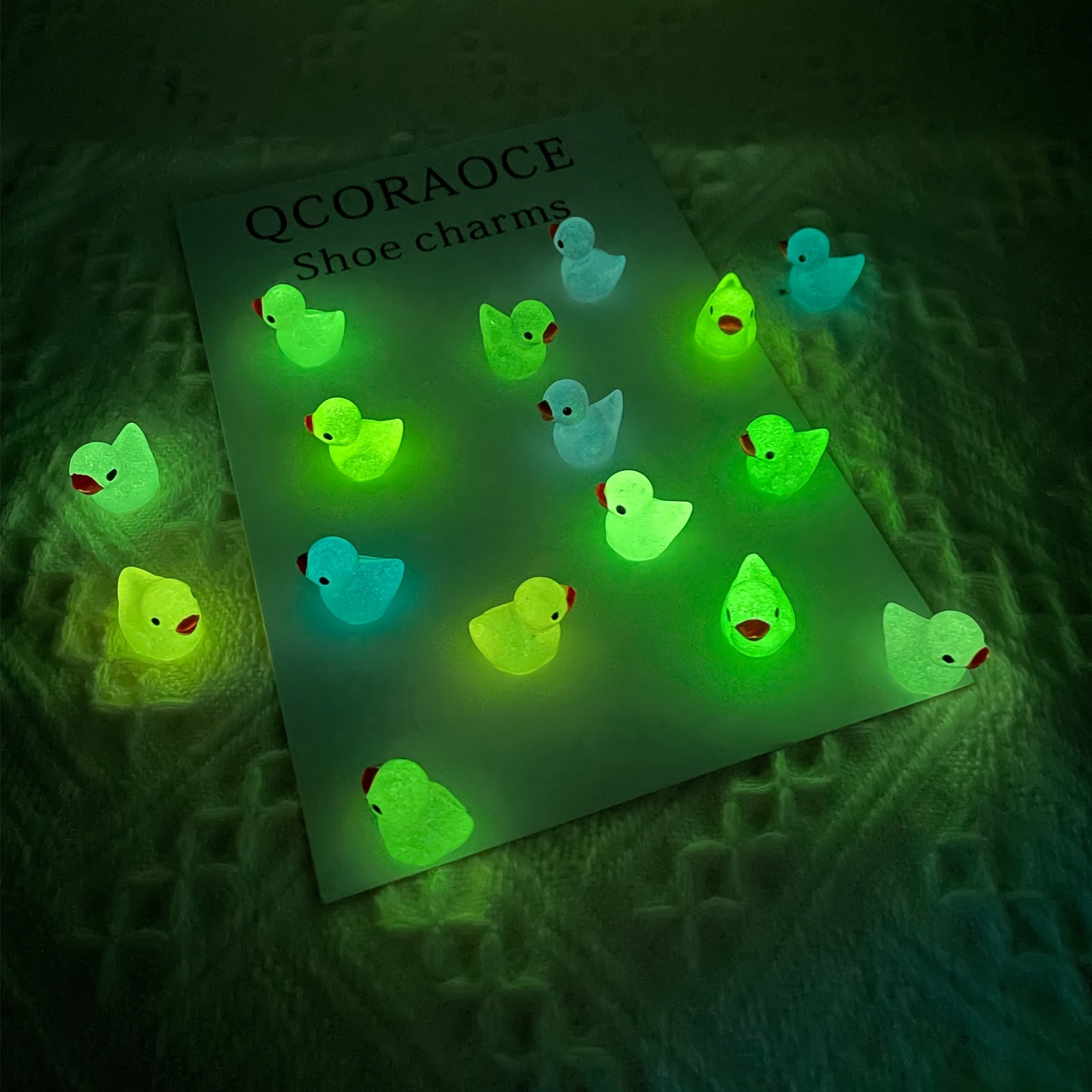 Kids Duck Shoe Charms 16-Piece Glow-in-The-Dark Summer Accessories