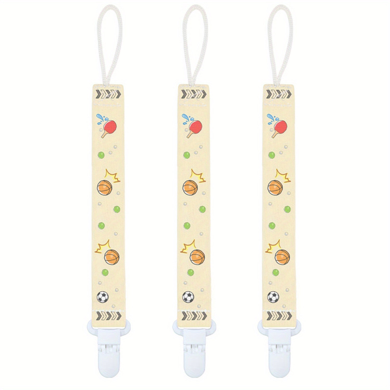 COZYPANDA Зажимы для пустышек - Набор из 3 штук, универсальный размер, прочные и долговечные, различные дизайны, надежно удерживают пустышки, идеальный подарок на детский душ.