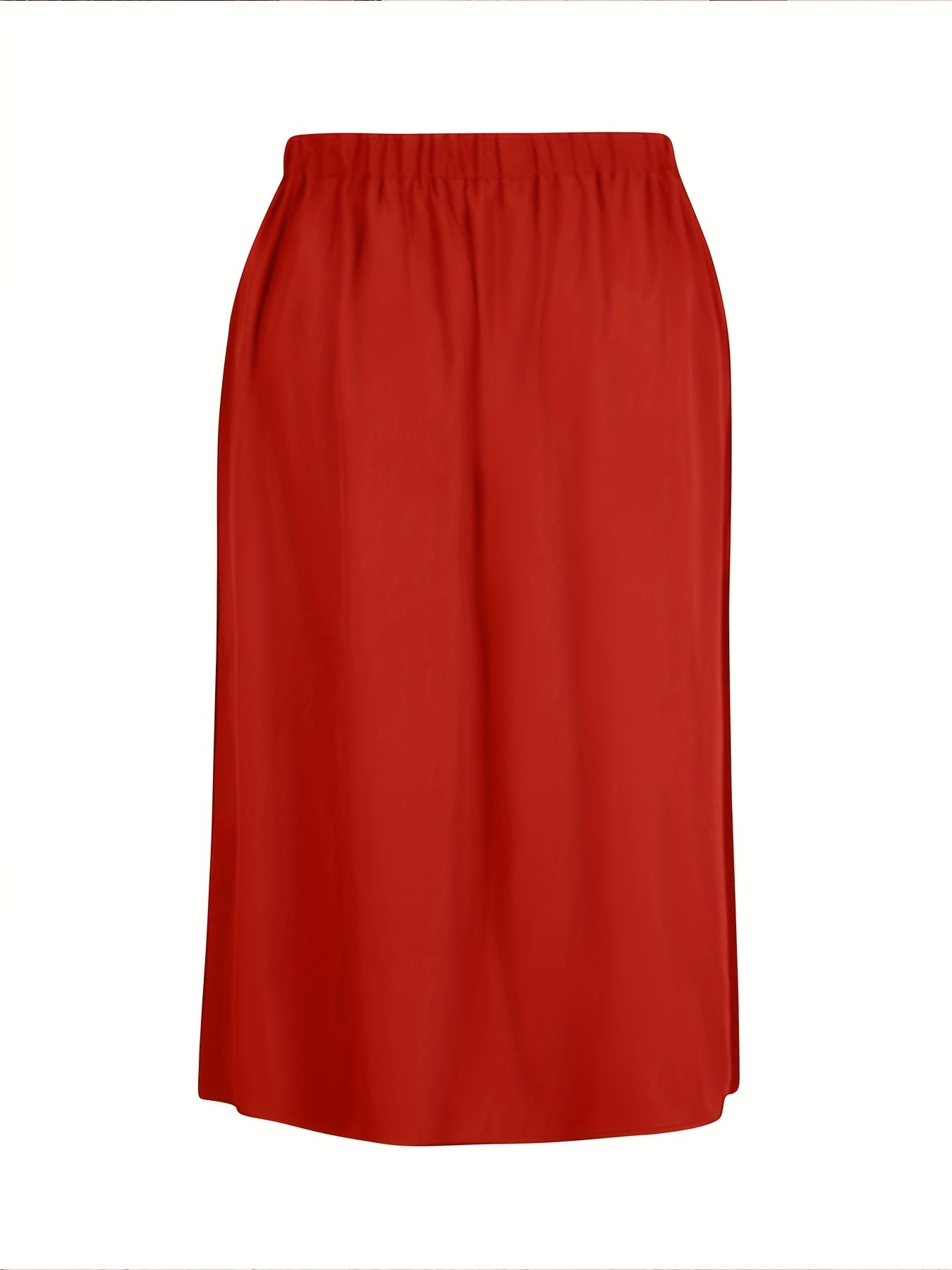 Women's Plus Size Skirt Pleated High-Rise A-Line Black Vacation Wear