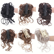 Women's Synthetic Hair Bun Claw Clip for Updos and Styling