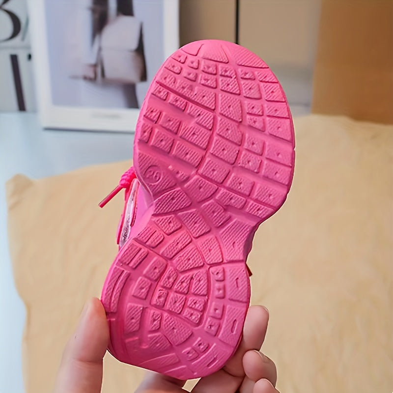 Girls' Breathable Microfiber Synthetic Leather Casual Sneakers with Anti-Slip Rubber Sole