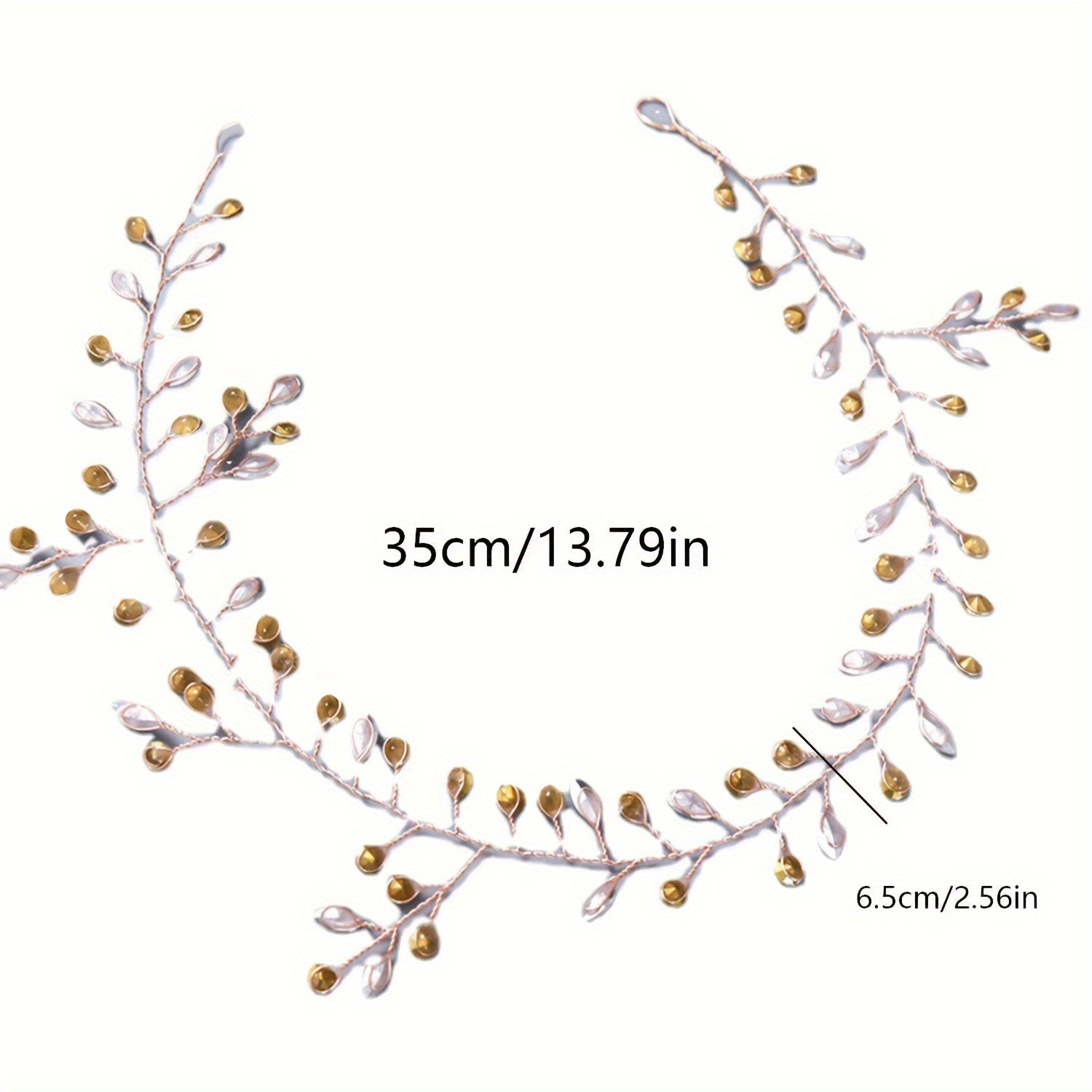 Bridal Hair Vine Rhinestone Beads Leaf Shaped Wedding Hair Accessory