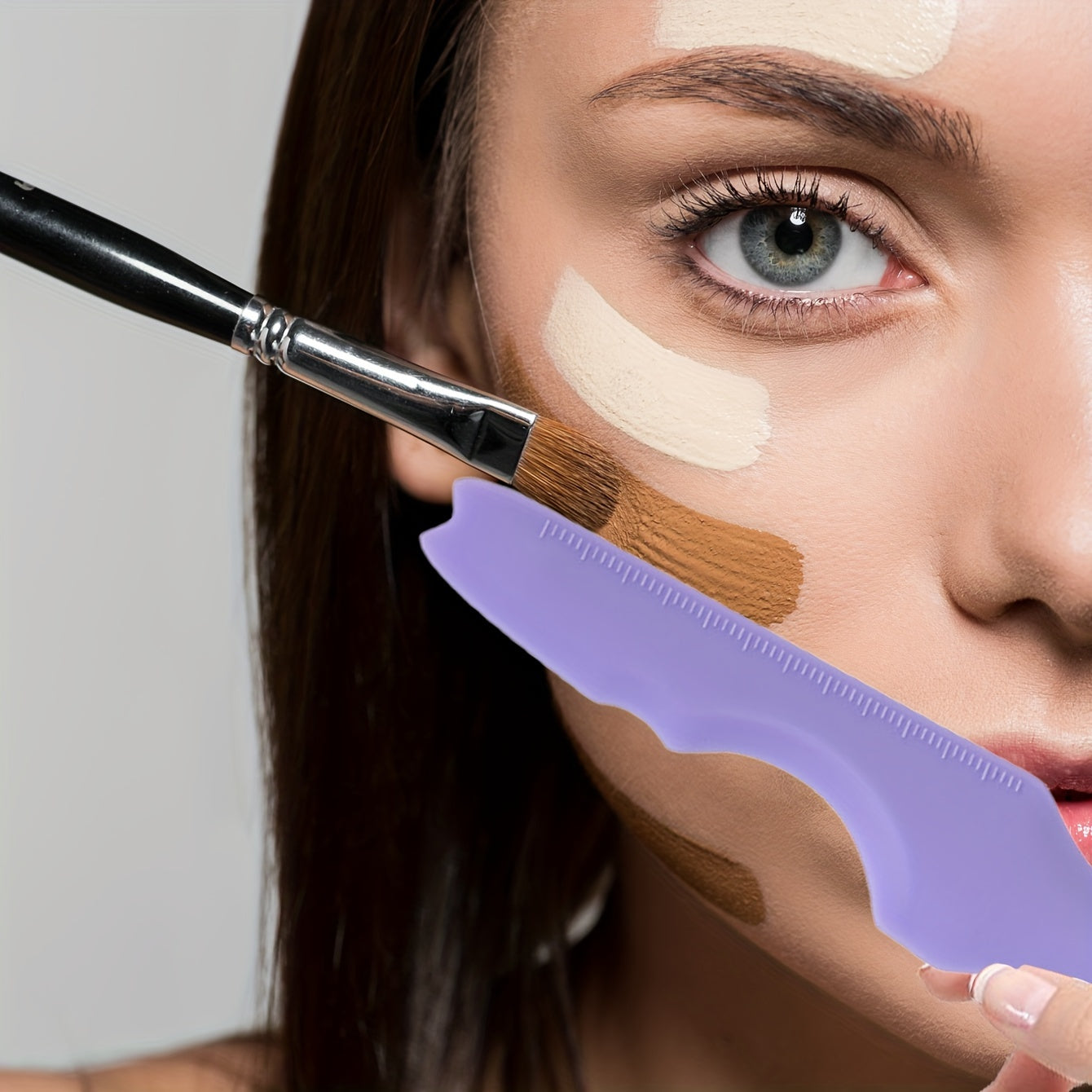 Qayta ishlatiladigan silikon makiyaj qoʻllanmasi, qosh, lab va koʻzoynak uchun