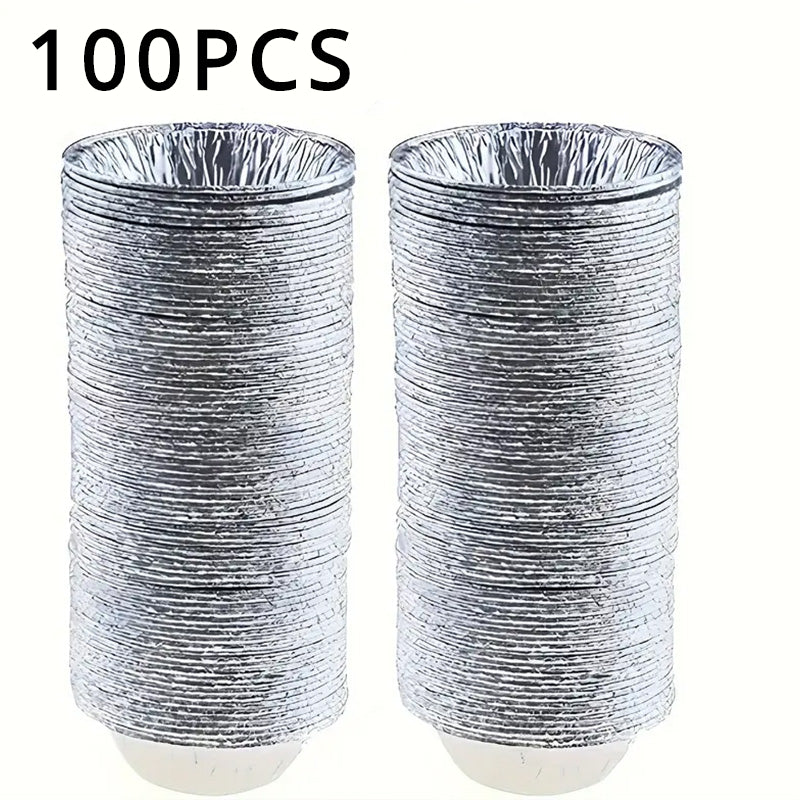 Pack de 50/100 moldes de aluminio desechables para tartas de huevo y hornear