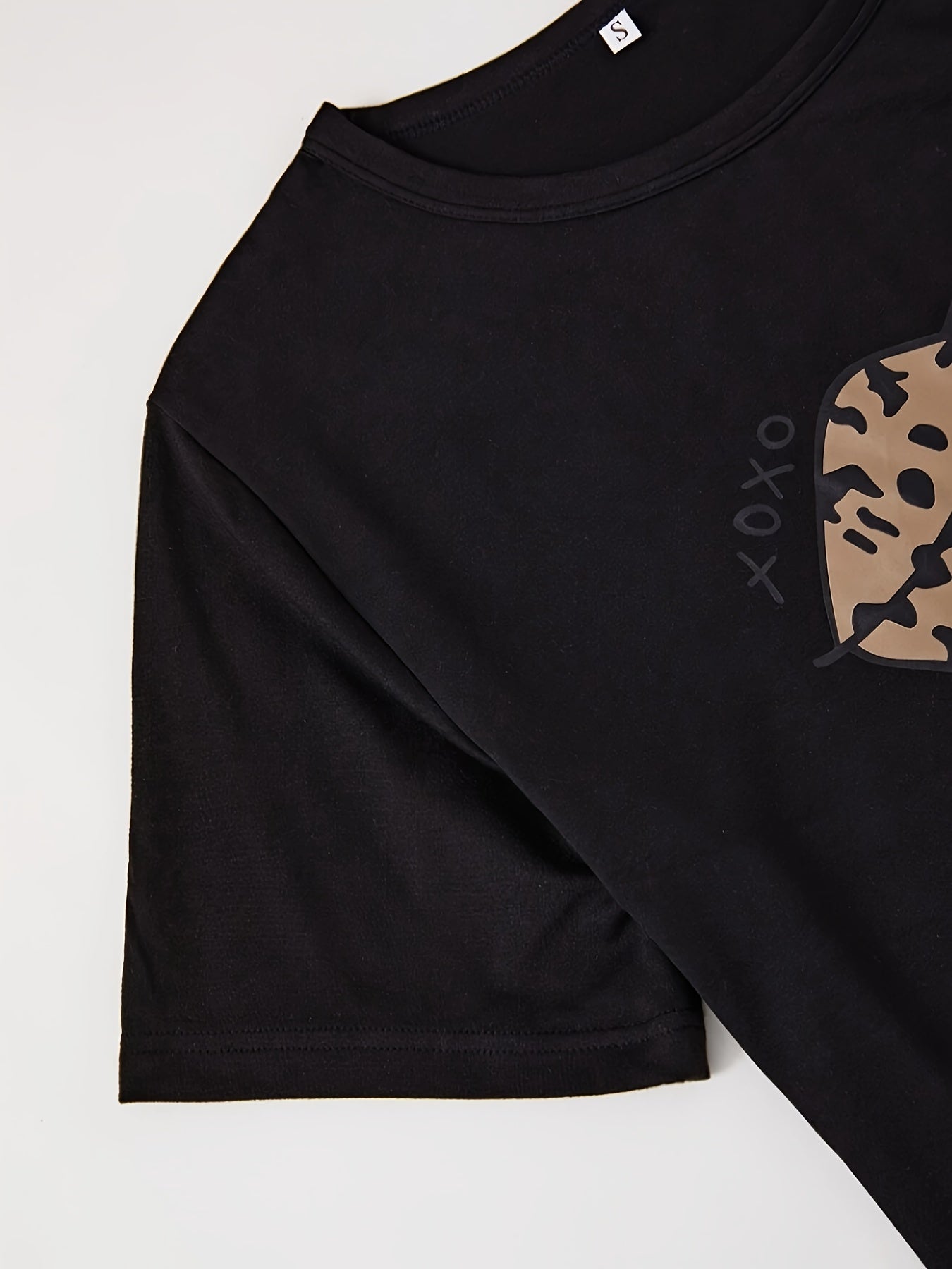 Пижама с принтом леопардовых губ для женщин, топ с коротким рукавом и шорты для сна и отдыха