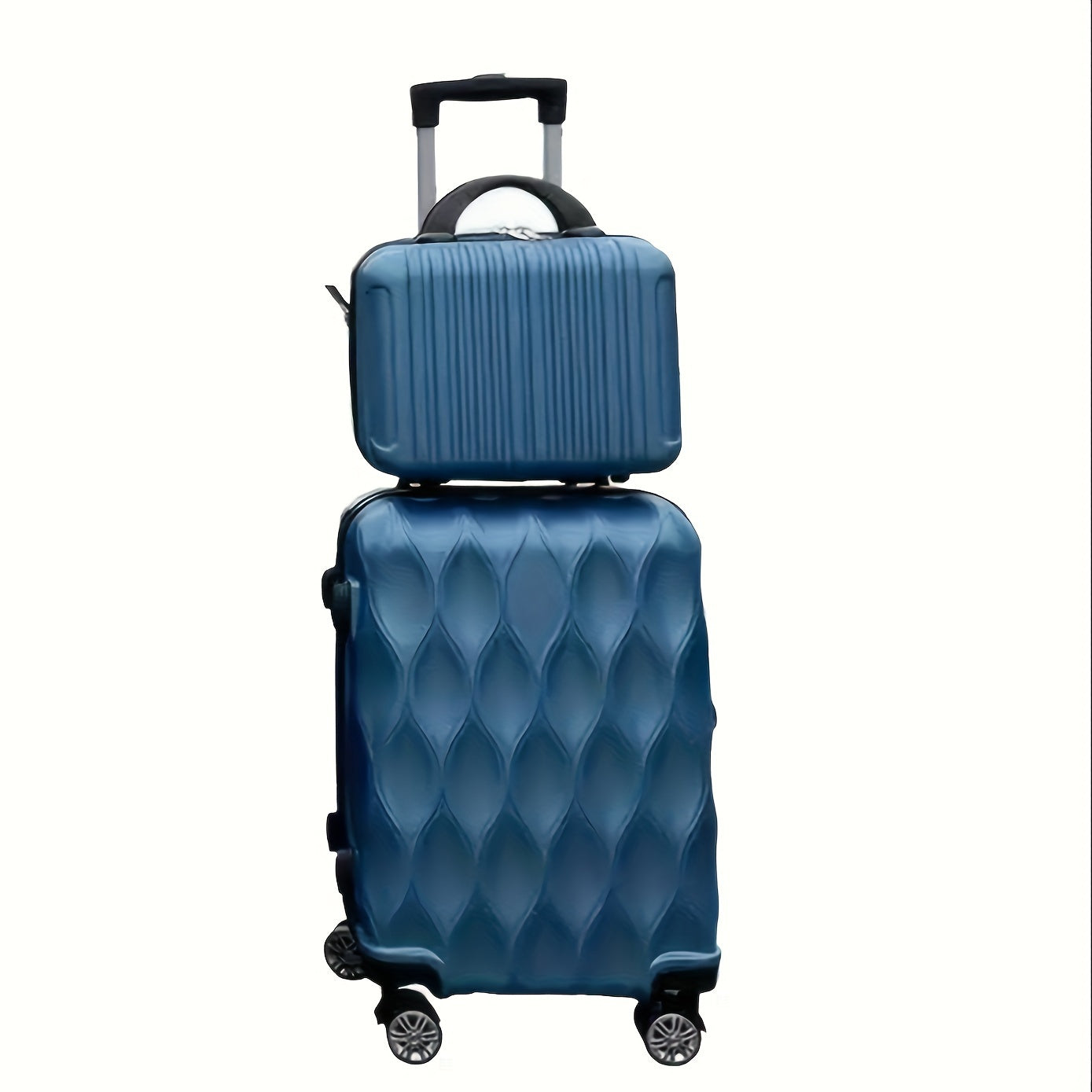 2-Piece ABS Hardside Luggage Set with Spinner Wheels 20 Inch White Lightweight Lockable