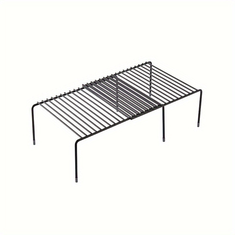 Adjustable Kitchen Storage Racks 2-Pack Carbon Steel Plastic Under Sink Organizer with Expandable Dish Drainer