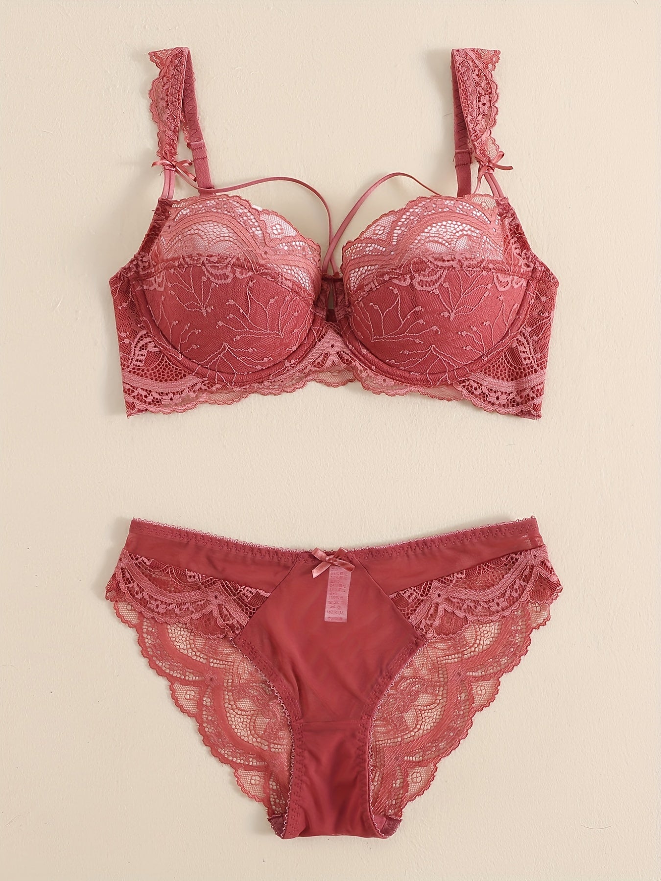 Women’s Lace Padded Bra Set Underwire Comfortable Lingerie