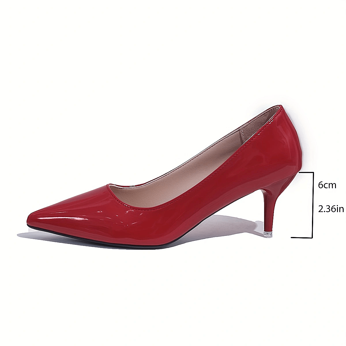 Women's Black Pointed Toe Stiletto Heels 6cm Glossy Dress Shoes
