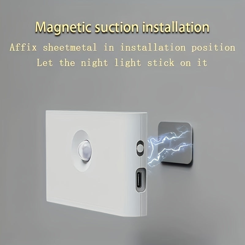 Yorug'lik uchun tungi chiroq, 300mah akkumulyator, inson tanasini sezish, harakatni aniqlash va yorug'likni sezuvchi quvvat kaliti bilan ta'minlangan Rojdestvo sovg'asi.