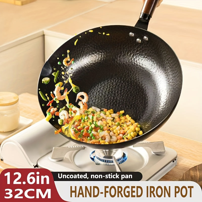 Cast Iron Skillet with Lid 32cm Non-Stick Induction Gas Stove Suitable for Home Cooking