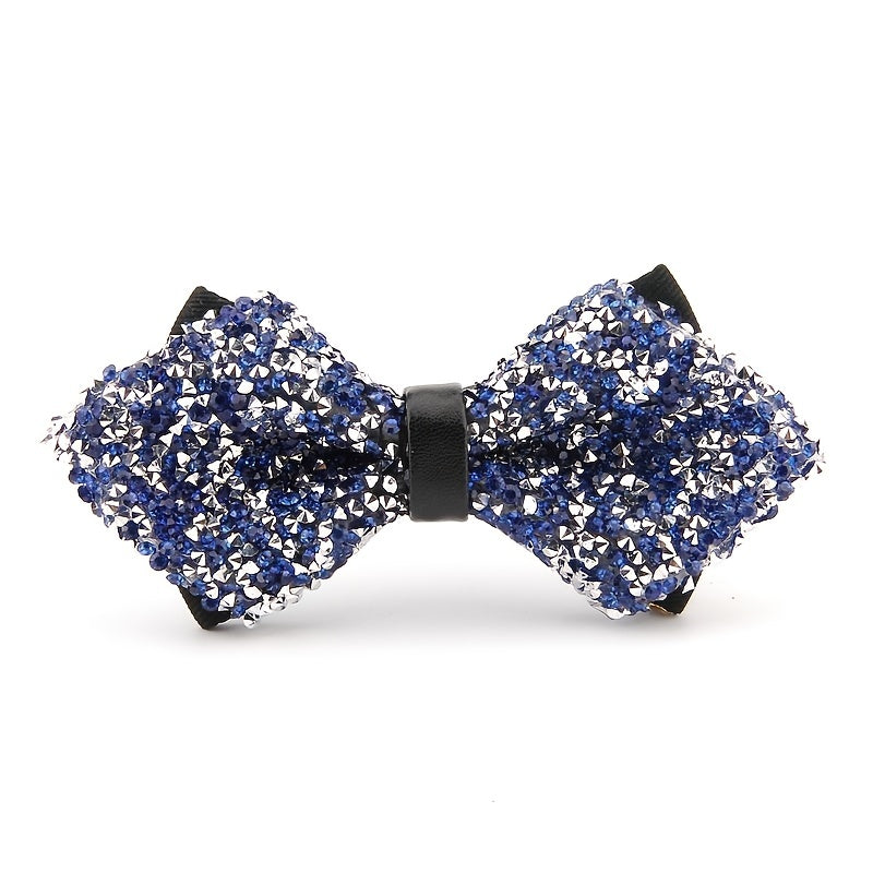 Men's Bow Tie with Faux Diamond Knot for Weddings and Formal Events
