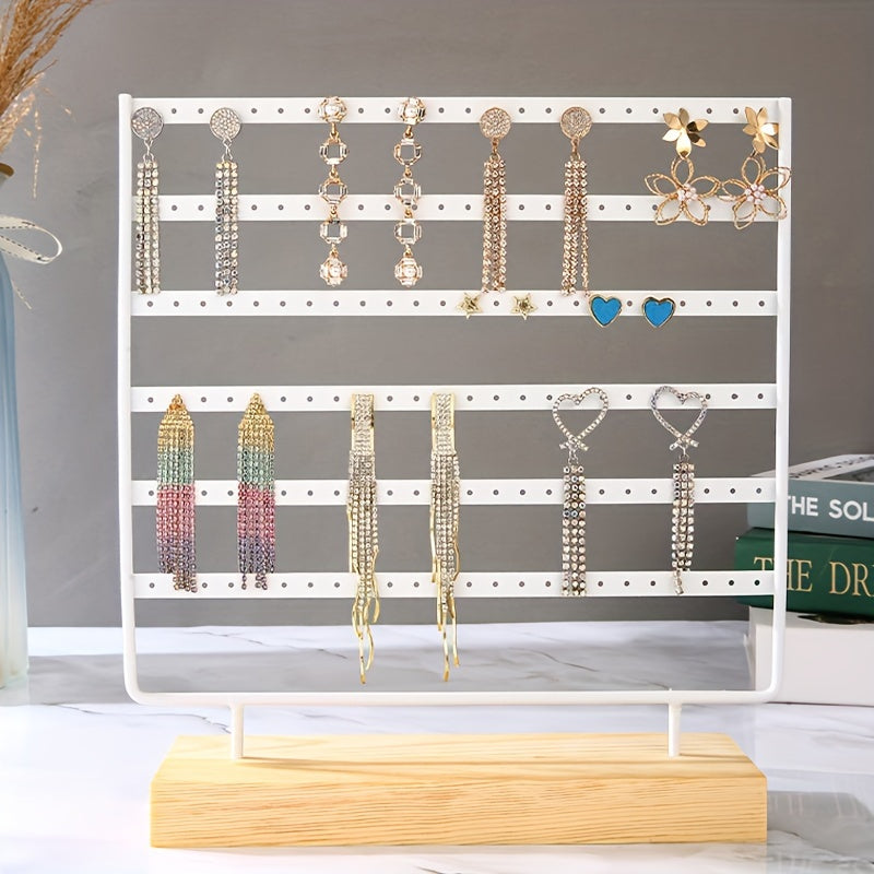 Zargarlik buyumlarini namoyish qilish uchun 6 qavatli va yog'och asosli taxta, sirg'alar va studlar uchun