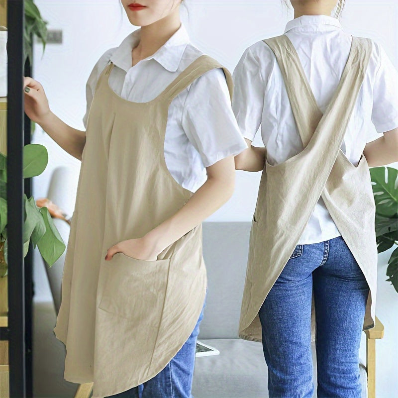 Linen Apron for Restaurants and Kitchens, Durable Cooking and Serving Apron