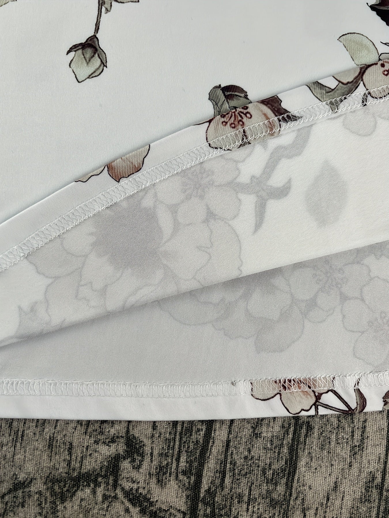 Юбка с цветочным принтом большого размера, высокая талия, эластичный материал, всеover принт, лето