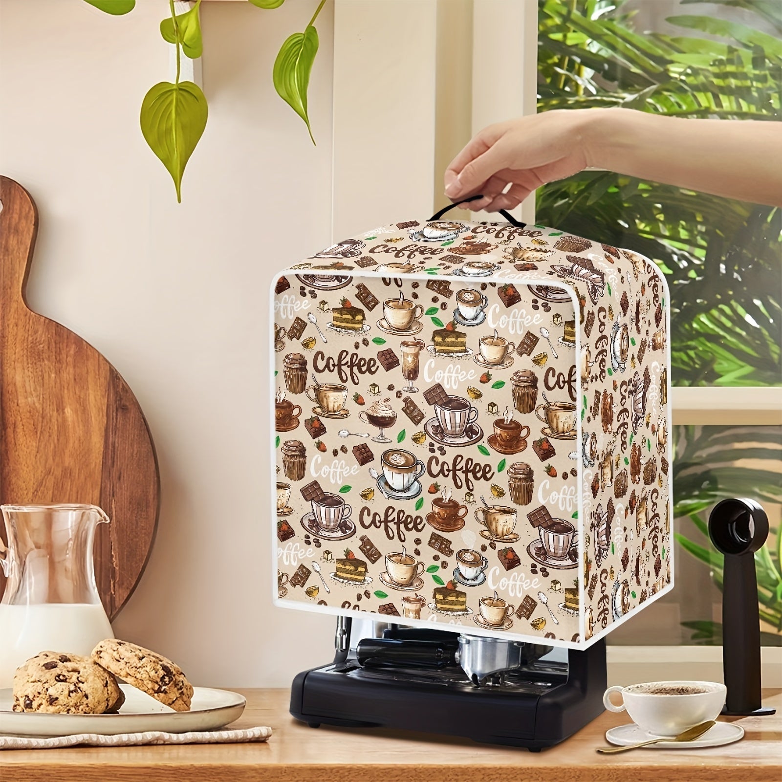 Cute Cartoon Coffee Maker Blender Cover Dustproof Protector with Handle