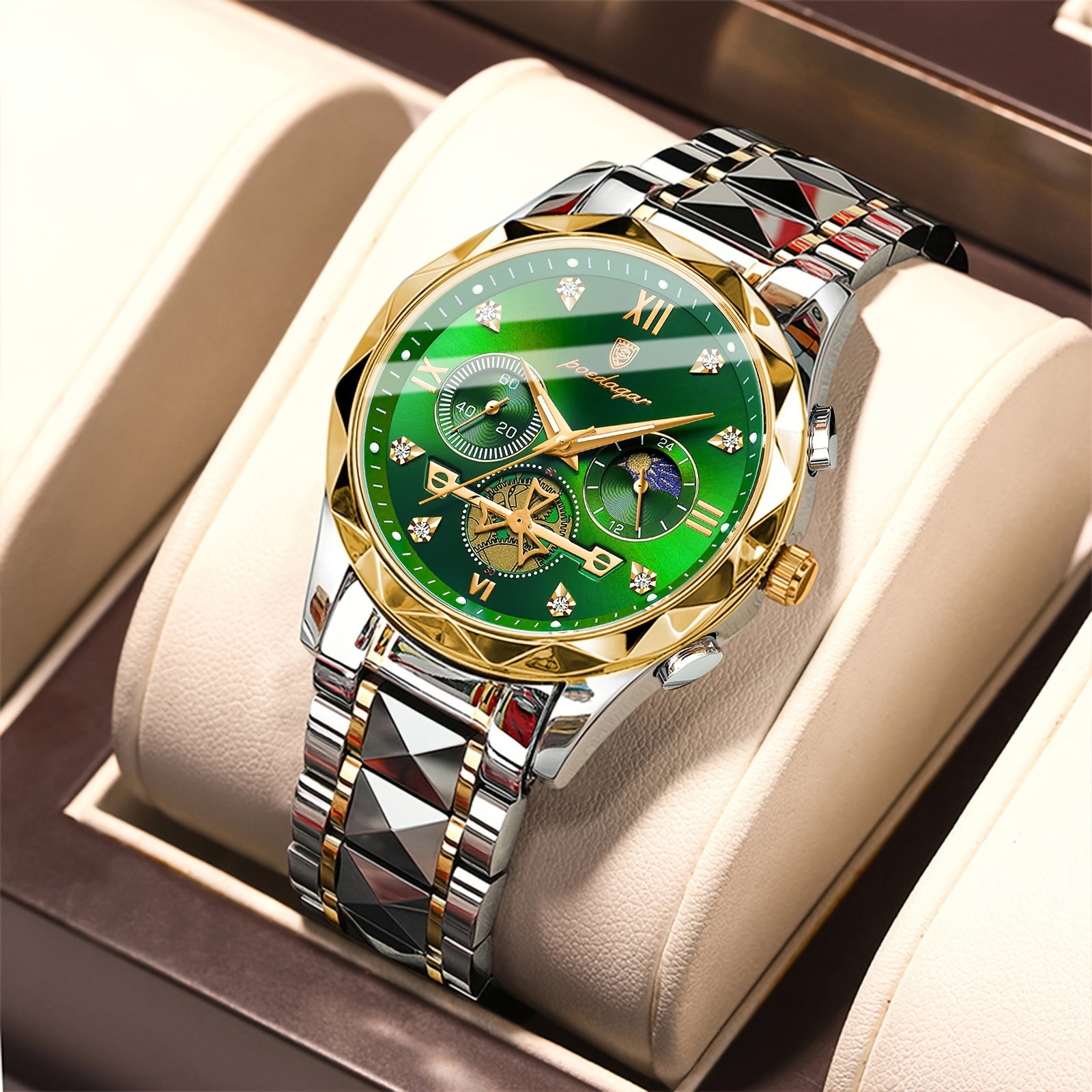 Luxury Waterproof Stainless Steel Chronograph Watch for Men and Women