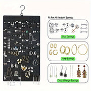 Organizador de joyería colgante con ganchos, exhibidor de pendientes y collares de fieltro montado en la pared