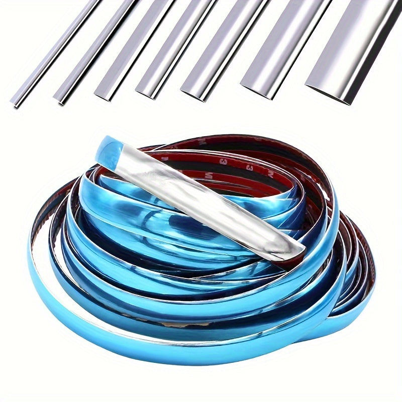 Car Exterior Chrome Plated Body Strip Bumper Door Trim 3m/118in Silver Protector
