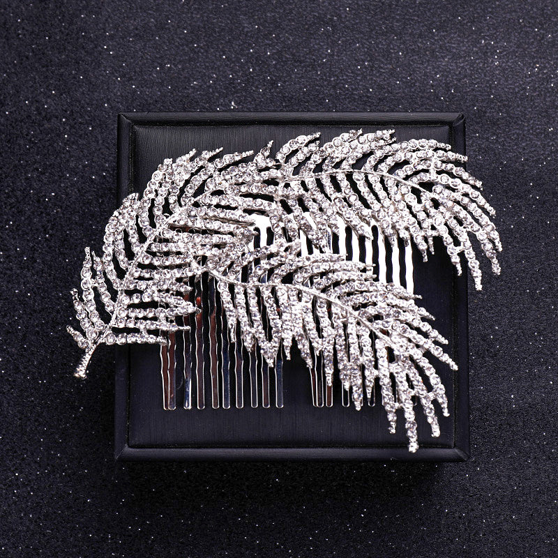 Faux Pearl and Crystal Hair Comb Wedding Bridal Hair Accessory Flower Headpiece