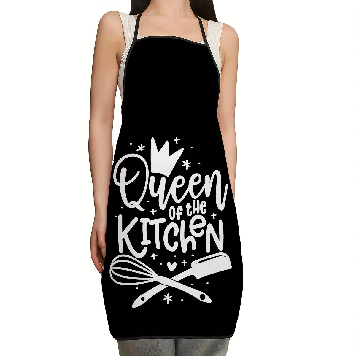 Letter Print Apron Made of Durable Polyester for Kitchen and Dining