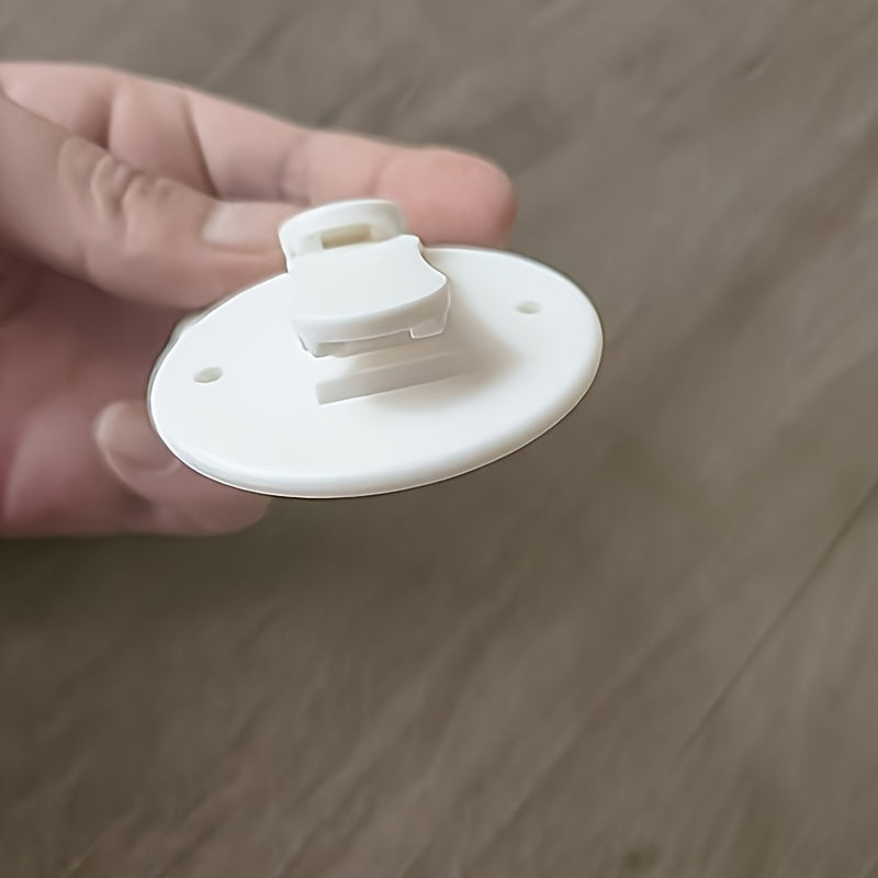 Set of 2 White Shower Curtain Clips with Splash Guard, Strong Plastic, Floor-Friendly