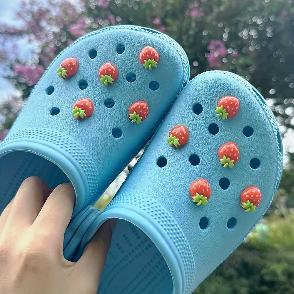 Kids Girl Silicone Strawberry Shoe Charms for Clogs and Garden Decor