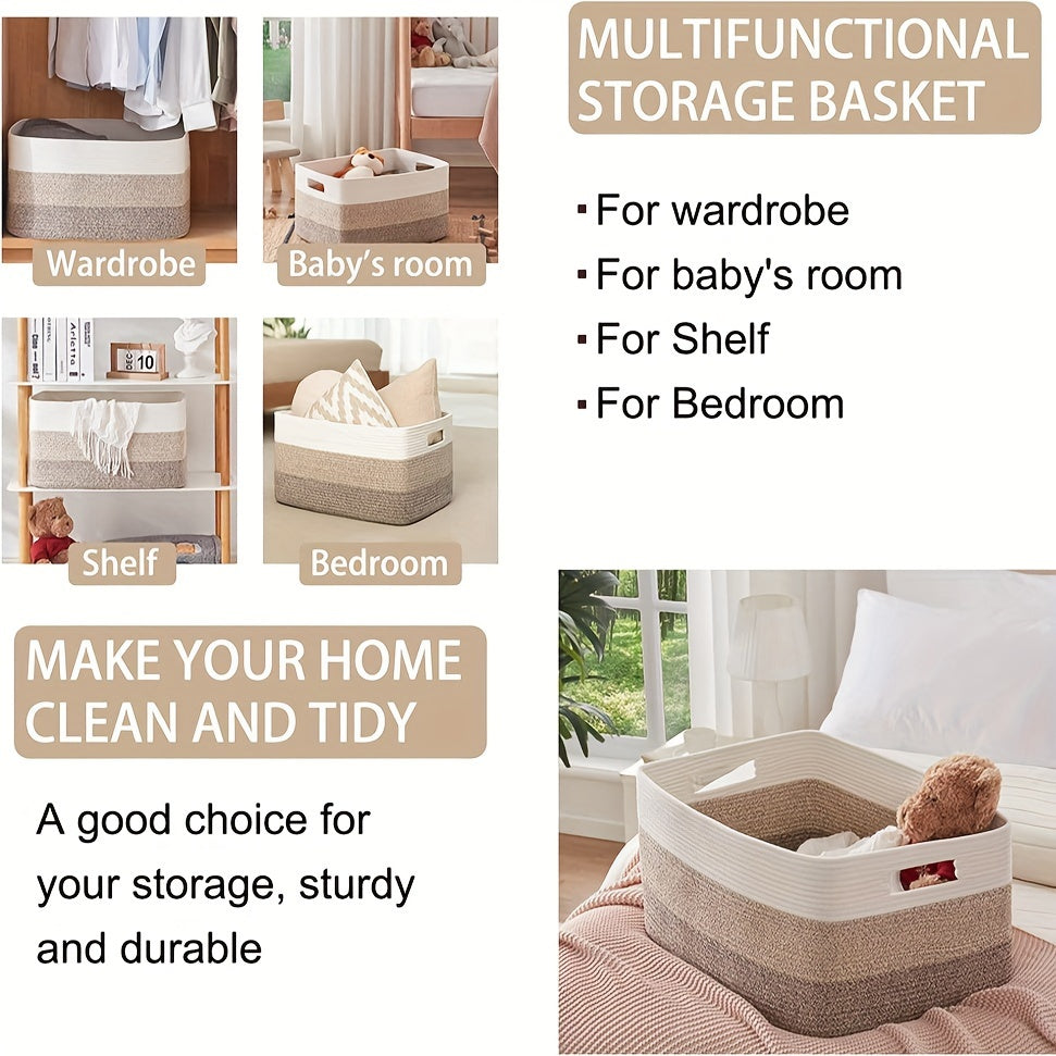 Rectangular Storage Basket for Living Room Organization 54.86cm x 42.93cm x 29.97cm