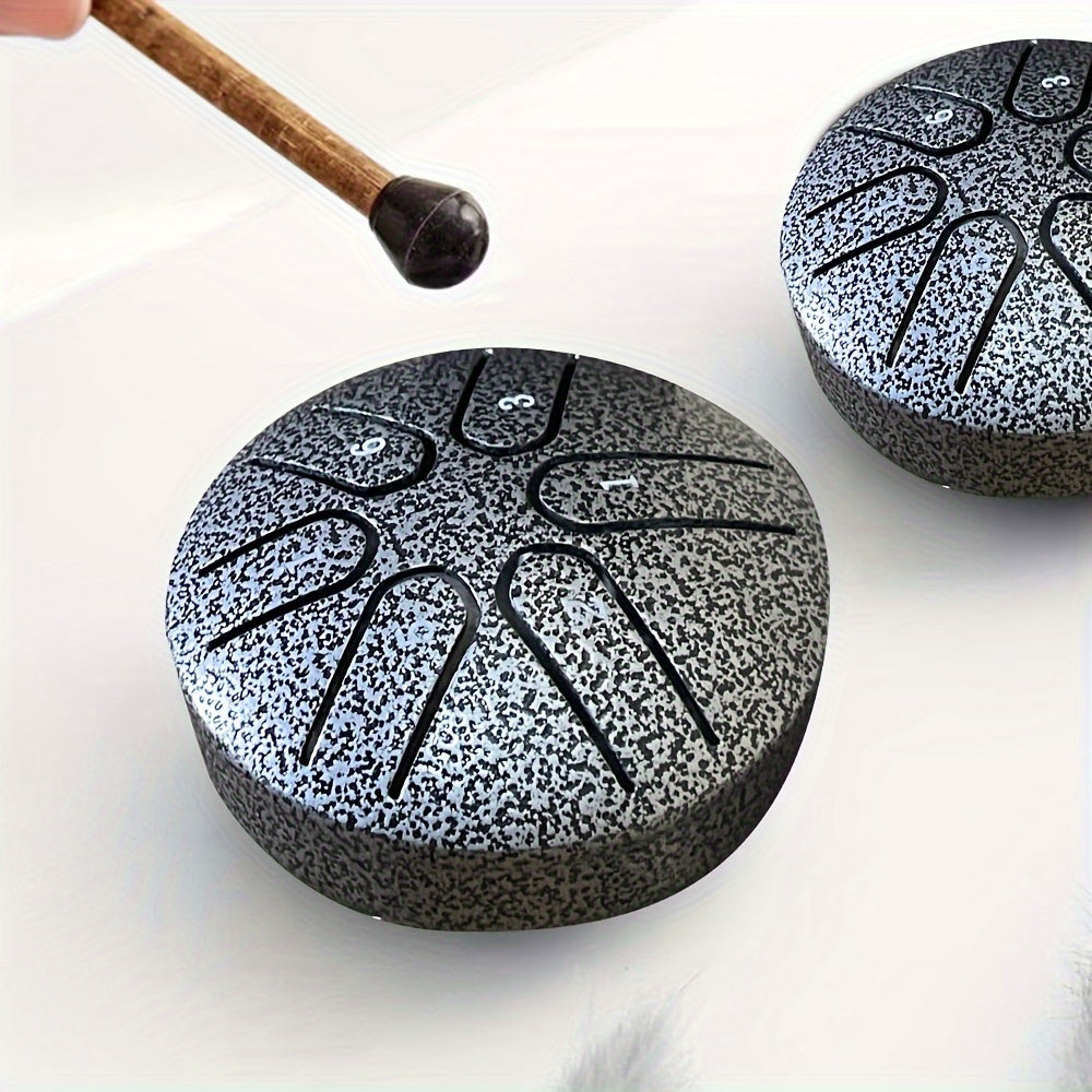 7.62cm Mini Ethereal Drum for Meditation Yoga and Education in Black Green Purple Navy and Gold