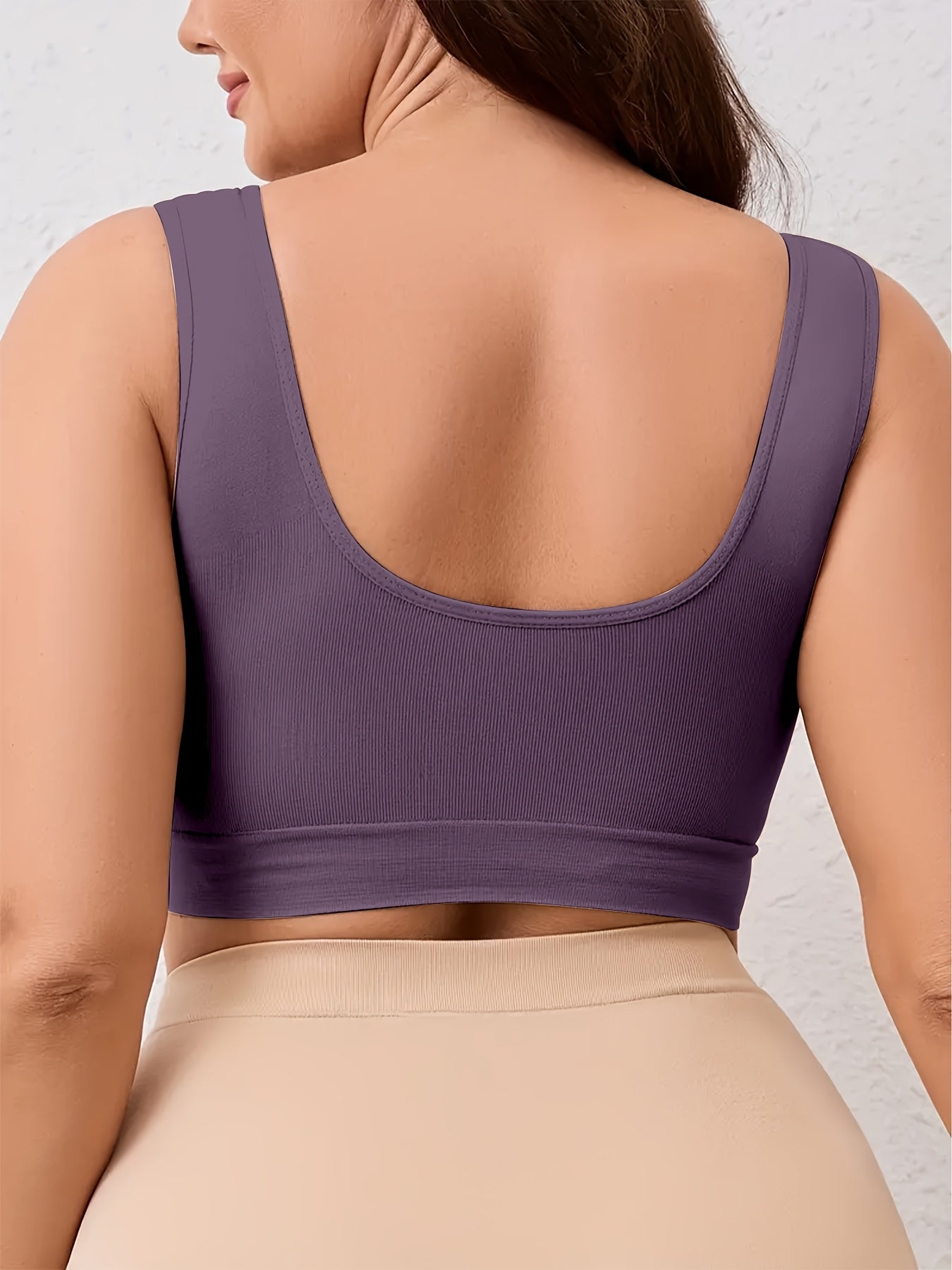 Plus-Size Wireless Sports Bras 5-Pack Cross-Back Seamless Push-Up Breathable