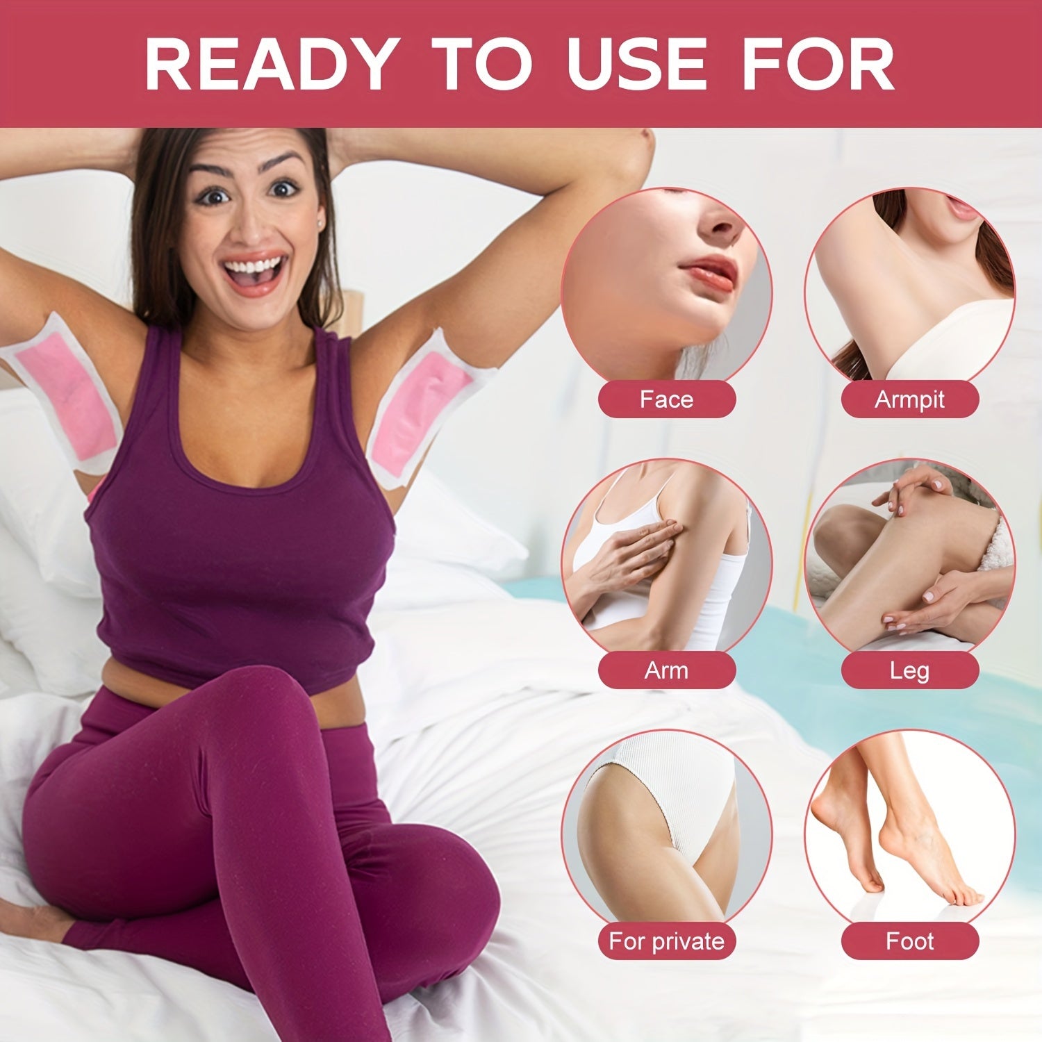 Soft Wax Strips for Painless Hair Removal on All Body Parts with Free Wipes