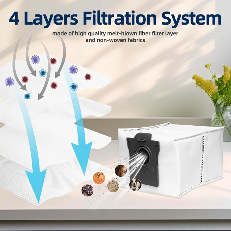 12-ta to'plam robot tozalovchi changyutgichlar uchun changyutgich sumkasi 3.2L 4-qavatli yopish