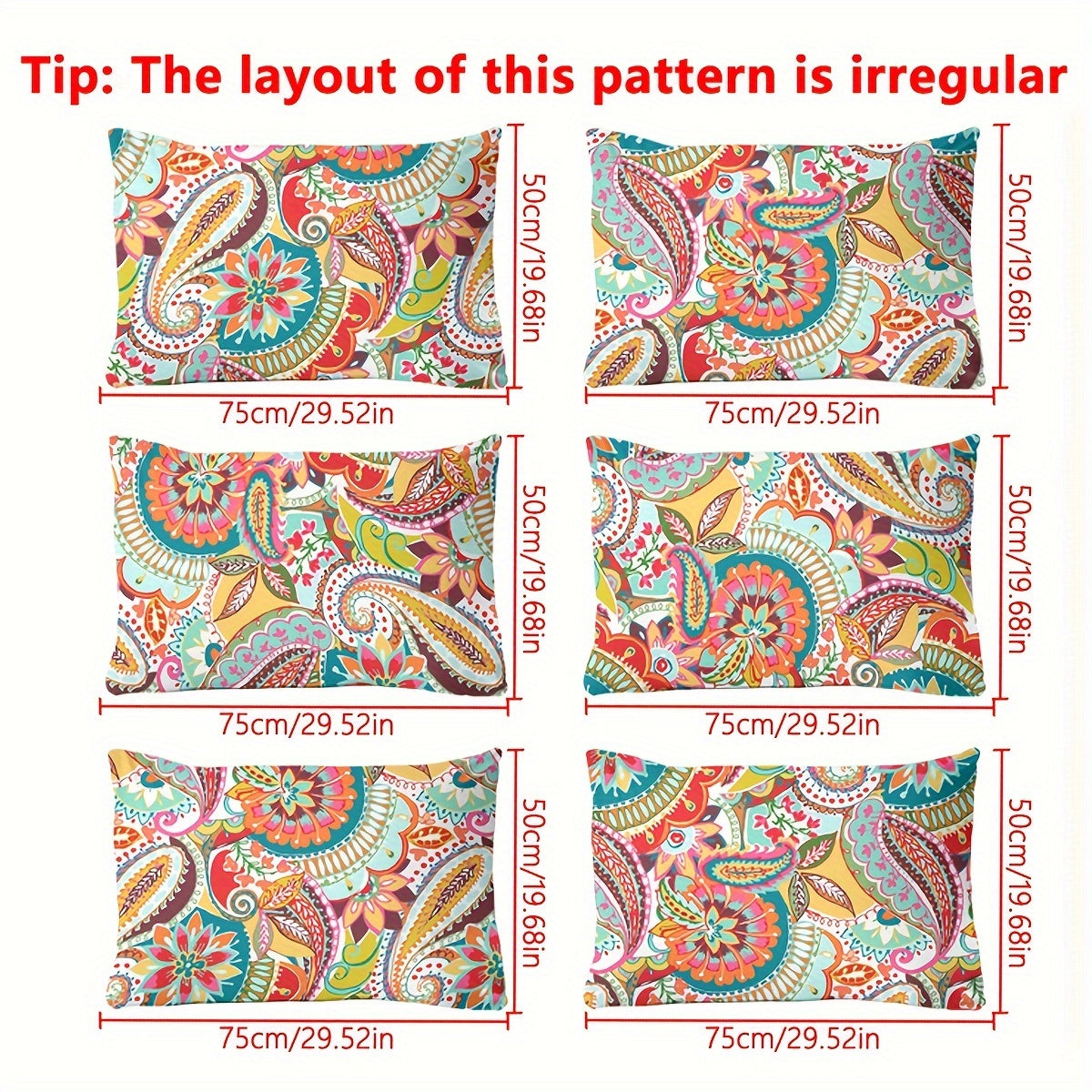 Fleece Pillowcase with Pocket Closure, Bohemian Pattern, Soft and Comfortable