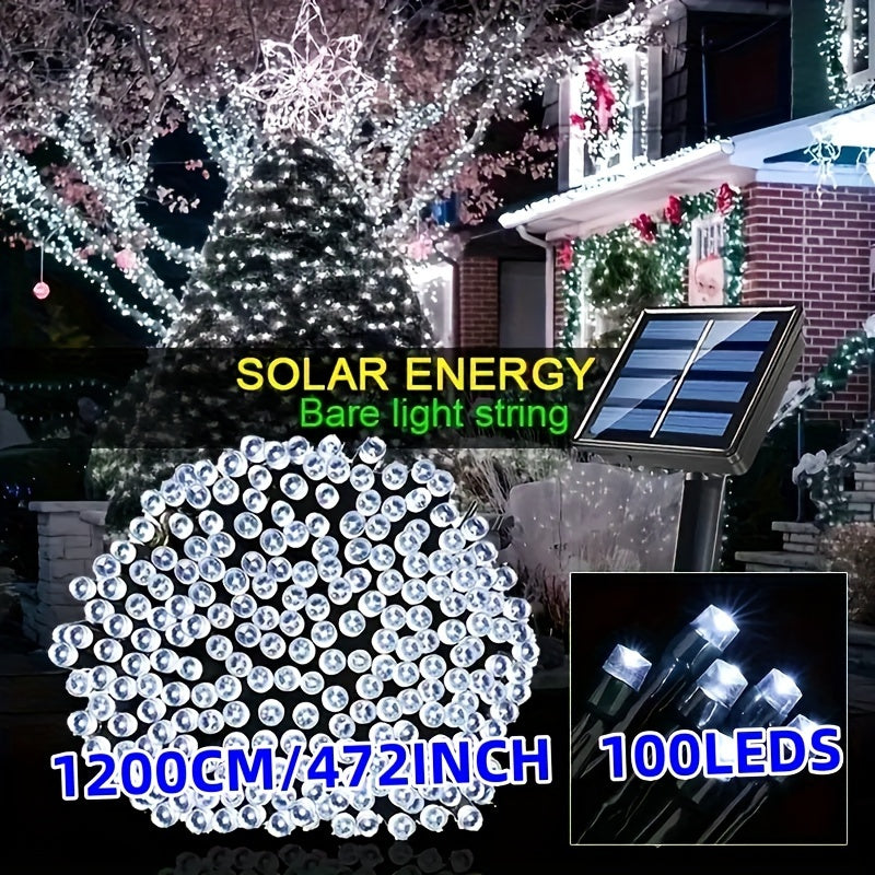 12m Solar String Lights 100 LEDs Multi Blink for Christmas Space Decor