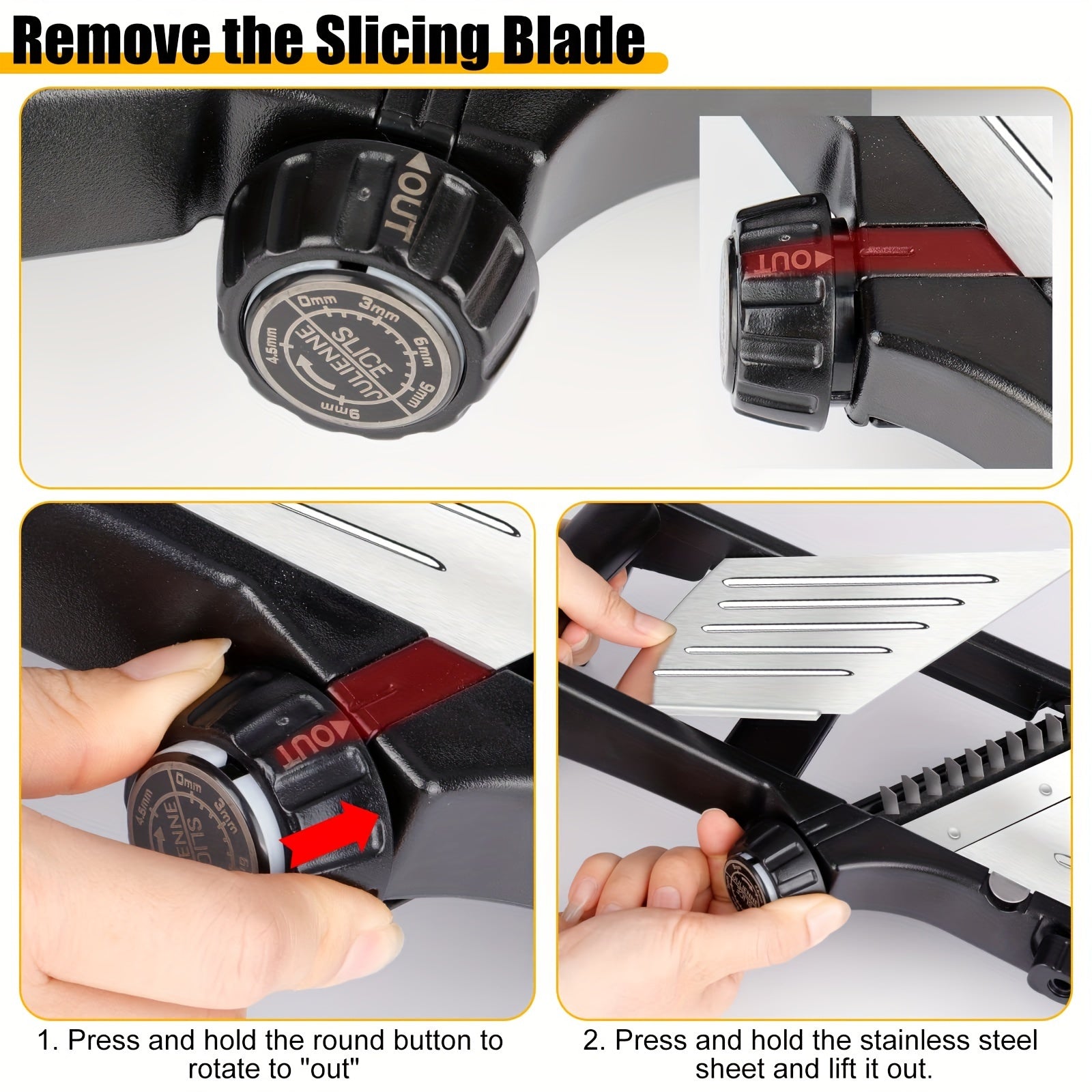 Manual Vegetable Cutter 7-in-1 Stainless Steel Mandoline Slicer with Hand Guard