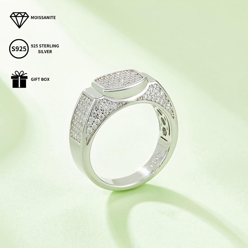 Anillo de compromiso de moissanita de 0.96ct, joyería de boda de plata de ley, discreto y elegante