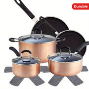 12 Pieces Gray Felt Pad Protectors for Kitchen Cookware and Utensils