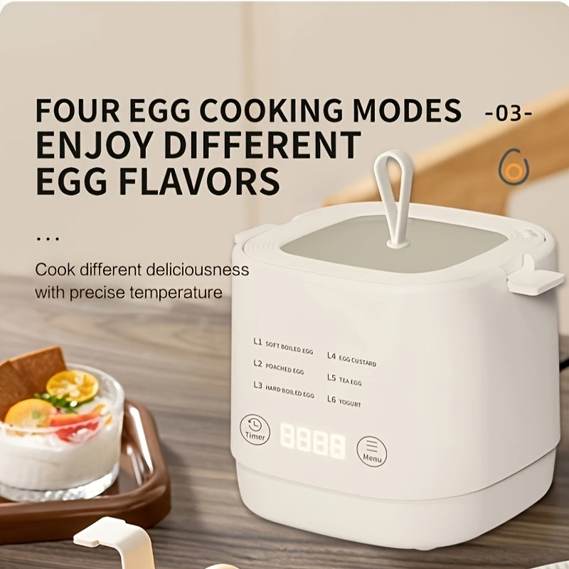 6 tuxum pishirish uchun bug'langich, zanglamaydigan po'latdan, Yevropa standarti rozetkasi, batareyasiz